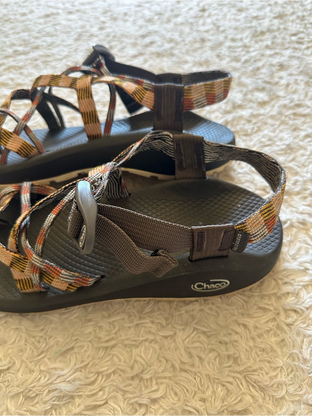 Chaco Women’s Z/Cloud X2 Remix Sandals Brown/Orange Stripe Size 9 - Picture 4 of 8
